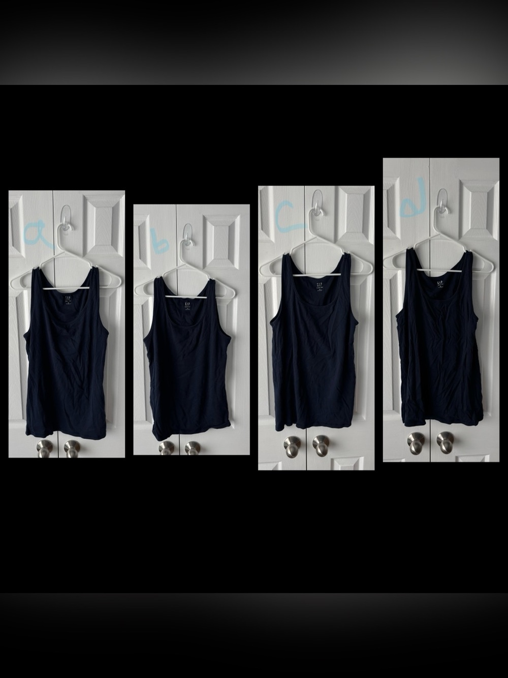 4 pc Bundle Gap Navy Blue Tank Tops XL Supima Cotton Blend Set of 4